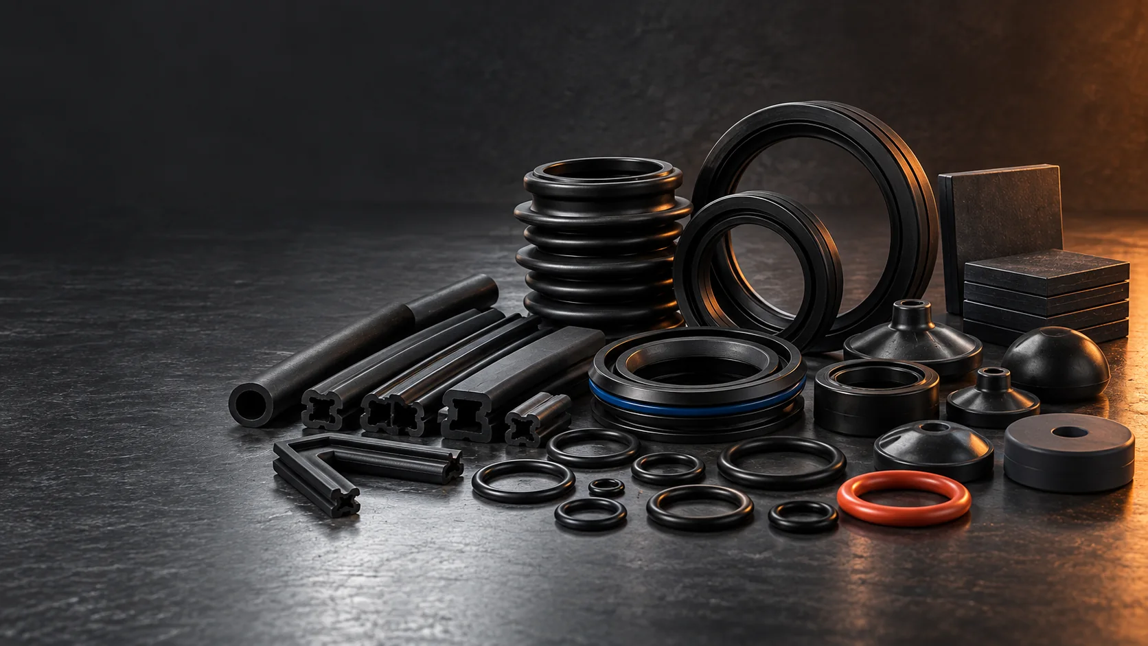 Engineered rubber seals, profiles and molded components