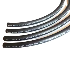 1 Inch and 2 Inch Black Rubber Oil Hose for Water, Air, and Oil