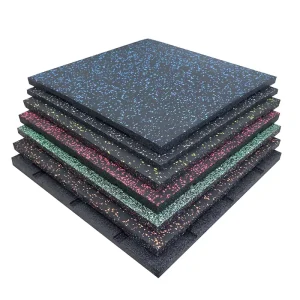 10 50mm Thick SBR+EPDM Rubber Floor Tile Mat for Gym Indoor Sport Use Anti Vibration CE Certified Customizable Sizes