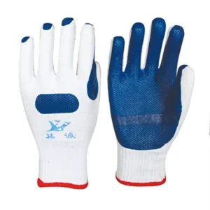 10 Gauge Cotton Anti Slip Textured Rubber Gloves for Construction Use (Customizable)