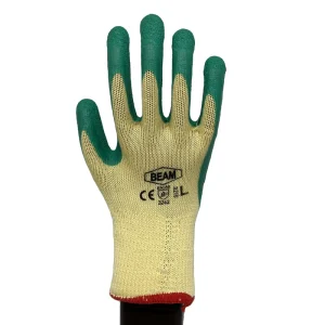 10 Gauge Cotton Liner and Crinkle Latex Rubber Palm Hand Protection Gloves Industrial Work Safety Gloves with Coating