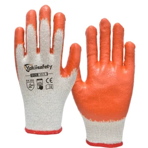 10 Gauge Knitted White Cotton Latex Rubber Gloves Coated Labor Hand Protective Safety Work Gloves