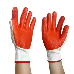 10 Gauge Knitted White Cotton Red Latex Rubber Gloves Coated Labor Hand Protective Safety Work Gloves Guantes