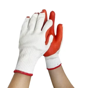 10 Gauge Vulcanized Rubber Palm Cotton Gloves Cut Resistant Latex Laminated Glass Handling Construction Gloves