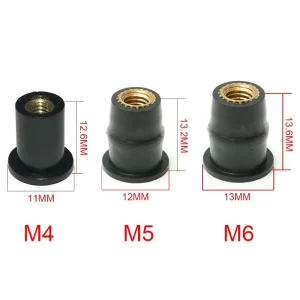 10 M4 M5 M6 Motorcycle Steel Rubber Well Nuts Zinc Finish Sun Blind Windscreen Fairing Riding Accessories Fasteners