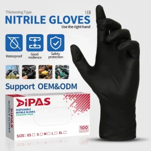 100 Box 3Mil Medical Coated Blue Disposable Black Nitrile Gloves Powder Free