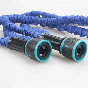 100FT High Pressure Rubber Garden Hose with 1/4 and 3/4 Fittings, Reel, Expandable Watering Pipe