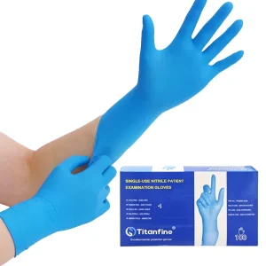 100pcs Box Latex-Free Powder-Free Disposable Dental Exam Nitrile Gloves CE Certified Puncture Resistant for Nursing Medical Labs