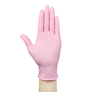 100pcs Disposable Ultra Durable Gloves 3.5Mil Pink Nitrile Gloves Disposable Latex Free Powder Free for Beauty and Hairdressing
