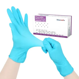 100pcs box Nitrile Gloves Non Latex Doctor Examination Dental Lake Blue Disposable Powder Free 3mil Nitrile Gloves for Medical