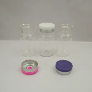 10R 13.5ml 20mm Neck Borosilicate Medical Clear Glass Vials with Rubber Stopper and Aluminum Cap Screen Printing