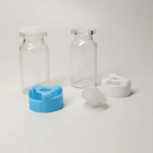 10ml Clear Glass Vial with Silicone Stopper and Easy Open Tear off Cap