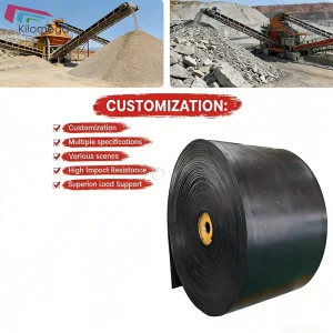 10mm Thickness Conveyor Belt Heat Resistant Rubber Conveyor Belt High Strength EP Material Handling Belt