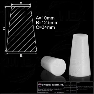 10×12.5x34mm Waterproof Oil Chemical High Temperature Resistant Silicone Rubber Tapered Bung Stopper Conical Masking Plug