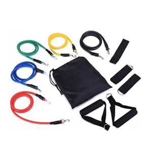 11pcs Custom Printed Logo Eco Friendly High Quality Strength Training Fitness Rubber Exercise Resistance Band Tube Set