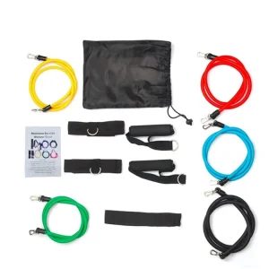11pcs Custom Printed Logo Eco Friendly Strength Training Fitness Rubber Exercise Resistance Band Tube Set