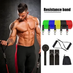 11pcs Heavy Duty Resistance Bands Set with Handles Fitness TPE Multi-functional Elastic Bands Yoga Exercise Sport