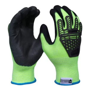 13 Gauge TPR Impact Gloves Cut Level 3 Oil Gas Safety Impact Resistant Heavy Duty Mechanics Construction Work Gloves