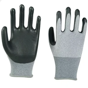 15 Gauge Breathable Nylon Spandex Dipped Black Foam Nitrile Gloves Labor Knitted Gloves NBR Gloves