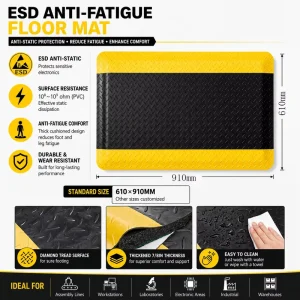 1550418 PVC ESD Anti Slip Standing Fatigue Floor Mat Customizable Size for Workspace and Industrial Use
