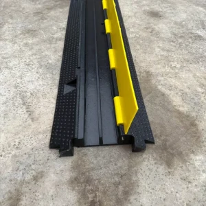 2 Channels Rubber Stopper With PE Lid Black 100X24cm For Cord Protection