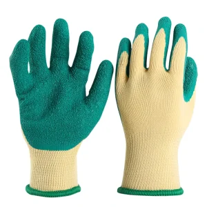 21 Yarn Latex Leather Wrinkle Labor Protection Gloves Site Gardening Breathable Wear resistant Anti puncture Non slip Knit Wrist