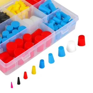 250pcs Various Sizes Silicone Rubber Stopper Plugs Natural Rubber End Caps for Sealing Parts