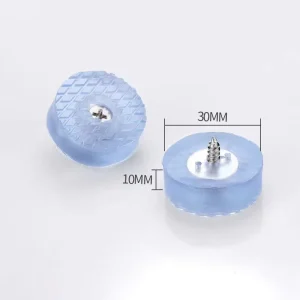 30 x 10 mm Clear Non-Slip Rubber Feet with Metal Insert for Furniture and Chair Legs