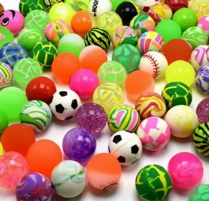 32mm 27mm Rubber High Bouncy Vending Machine Balls with Mixed Colorful Designs for Kids Party Favors Carnival Prizes