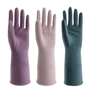 33cm 65g Latex Household Gloves Lightweight Waterproof Soft Rubber Gloves Nonslip Reusable Medium Powderless for Food Processing