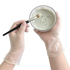 无乳胶聚氯乙烯手套 防水耐油 抗化学 粉末无 3mil 一次性透明乙烯基美容院手套
