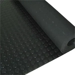 3mm 5mm Waterproof and Wear resistant Round Dot Coin Rubber Sheet Black Round Buckle Pattern Non slip Rubber Sheet
