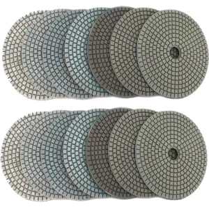 4 Inch 50#-6000# Wet Grinder Diamond Polishing Pads Set for Granite Stone Concrete Marble Floor