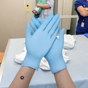 4 Mil Blue Disposable Nitrile Exam Gloves Latex Free Safety Gloves for Medical Cleaning and Food Prep