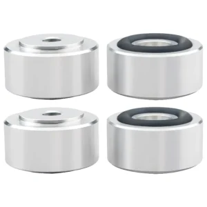 4-Piece Aluminum Alloy Hi-Fi Speaker Spikes Stand Feet Isolation Pads for Speakers and CD Amplifiers