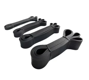 4 Sets of All Black Latex Pull Up Resistance Bands Elastic Fitness Long Wide Rubber Bands Home Exercise Workout Bands