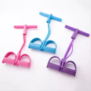 4 Tube Foot Pedal Leg Resistance Band Durable PP Material Portable & Comfortable 1 Year Warranty
