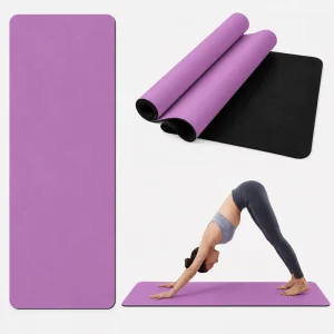 4.5mm PU Yoga Mat with Natural Rubber Base Storage Bag and Carry Strap for Meditation Stretching and Fitness
