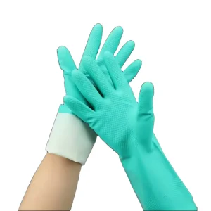 45cm Chemical Resistant Nitrile Gloves 15mm Thickness Puncture Resistant Latex Free Textured Fingertips For Industrial Use