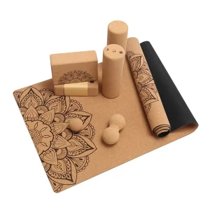 4mm Thick Cork Rubber/TPE Yoga Mat Eco Friendly Non Slip Wear Resistant Natural Elements