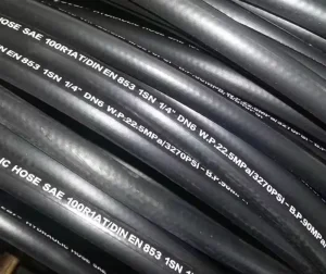 5/16 Inch Braided R2 Hydraulic Oil Hose, SAE100R1, EN853 1SN, Black, 500 Bar, Cutting Service