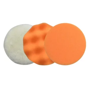5 Inch Flocking Flat Sponge Wave Sponge Fine Wool Thread Ball Polishing Waxing Abrasive Grinding Tools Pneumatic Sanding Machine