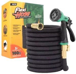 50ft Flexible Non Expandable Water Hose Ultra Lightweight Kink Free Leak Proof Durable & Abrasion Resistant