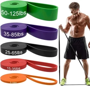 5pcs TPE Rubber Resistance Band Set Heavy Duty Workout Exercise Stretch TPE Fitness Bands Set Pull up Assistance Bands