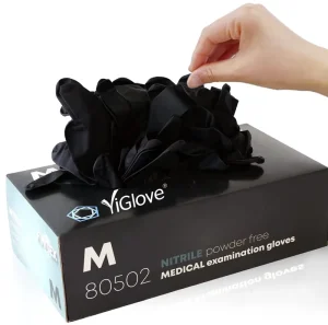 6 8 9 12 Mil Black Xl Safety Disposable Medical Examination Nitrile Gloves Manufacturers