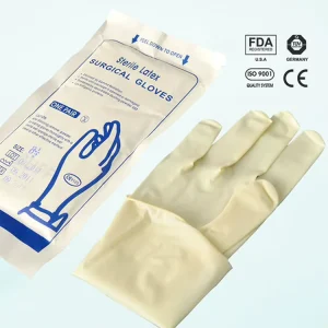 6.0 6.5 Disposable Surgical Latex Rubber Gloves Powdered Latex Surgical Gloves