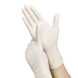 6g Disposable Latex Gloves Powder Free Food Grade Natural Rubber Ambidextrous Waterproof High Sensitivity Medical Exam