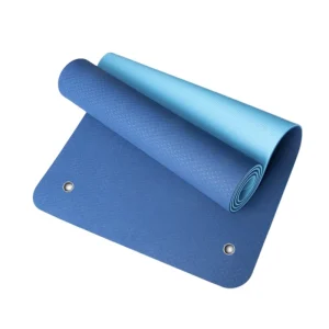 6mm Thick Hanging TPE Yoga Mat Eco Friendly Double Color Anti Slip Yoga Mat With Eyelets Hole