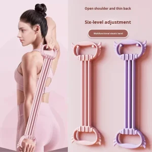 8 Digit Rubber Resistance Band Stretching Trainer for Fitness and Flexibility Unisex
