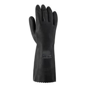 87 950 Natural Rubber Safety Gloves Acid Alkali Resistant Non Slip Cotton Velvet Lined Labor Protection Chemical Gloves for